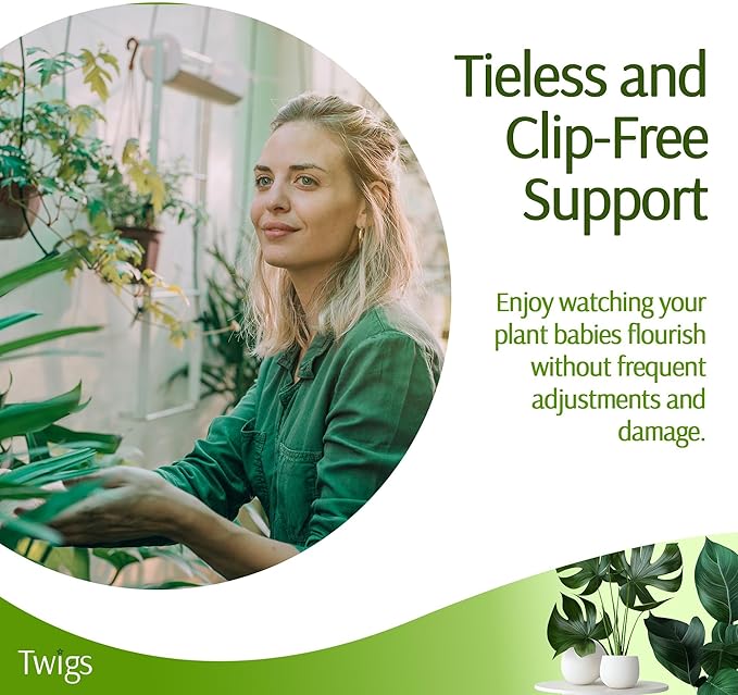 Stackable Plant Support Stakes, Stem Holder Structures for Indoor & Outdoor Use, Garden Accessories for Climbing & Potted Plants, Trellis Alternative - Moonstone, 3 Pack, 17" L