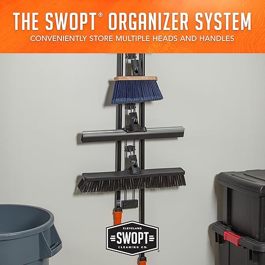 SWOPT 24” Standard Multi-Surface Push Broom Head — Indoor and Outdoor Push Broom — Cleaning Head Interchangeable with All SWOPT Cleaning Products for More Efficient Cleaning and Storage