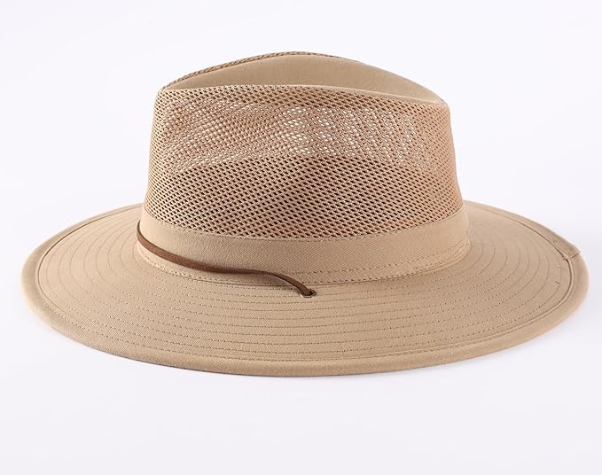 Home Prefer Cotton Summer Fedora Hat Wide Brim Sun Hats for Men Women UPF 50+ Sun Protection Cap for Fishing Hiking