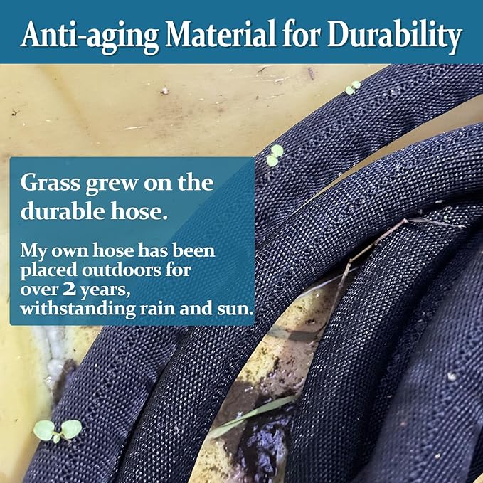 Garden Hose 100ft, Made of TPE(BetterThan PVC), with 10 Patterns Sprayer Nozzle, Ultra-Light & Flexible Water Hose with Solid Brass Fittings, Non-Shrinking, Drinking Water Safe Material