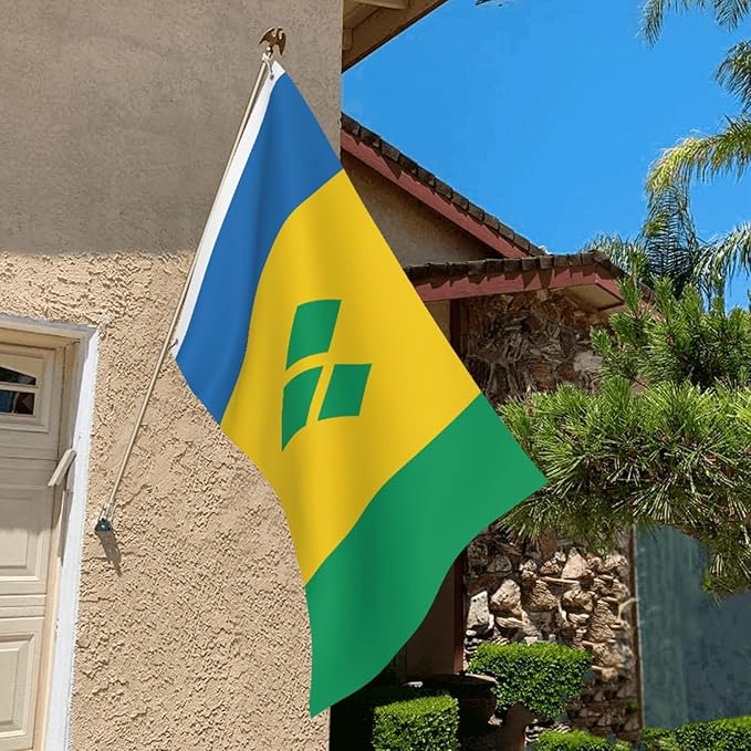 Saint Vincent and the Grenadines Flag Garden Yard House 2x3 ft Flags Double Sided Print Banner Indoor Outdoor Party Home Decorations for Boat Dorm House Balcony