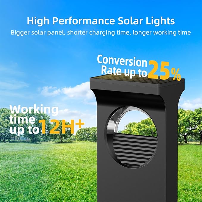 Solar Pathway Lights Outdoor, 6 Pack Upgraded Moon Shaped Landscape Lights - Brighter & Waterproof Solar Powered Decor for Yard, Garden, Path, Walkway Outside Decoration