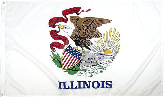 FlagSource Illinois Nylon State Flag, Made in the USA, 3x5'