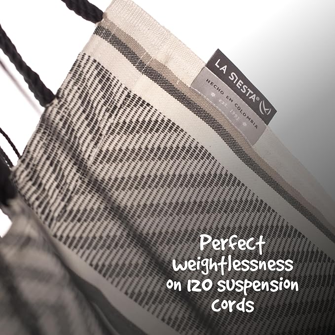 LA SIESTA® XL King Habana Cotton Hammock Chair Swing & Tree Mount Kit - Hammock Swing Chair w/Suspension Kit for Trees Beams & Posts - Indoor Outdoor Hanging Chair for Bedroom Patio - Zebra