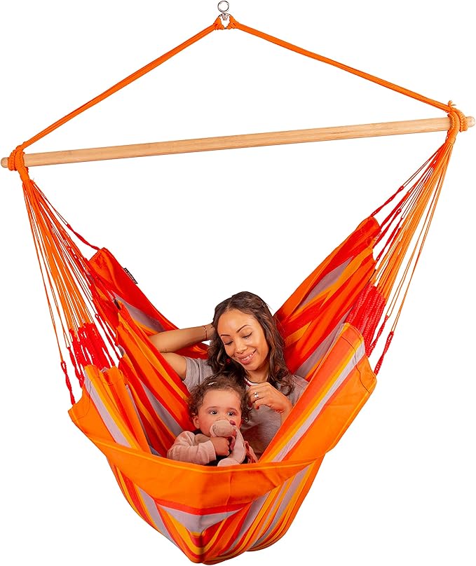 LA SIESTA® - XL King Domingo Hammock Swing Chair - Weather & Tear Resistant Hanging Hammock Chair - Indoor Outdoor Hammock Chair Swing - Hanging Chair for Patio Porch Bedroom - Max 355 Lbs, Toucan