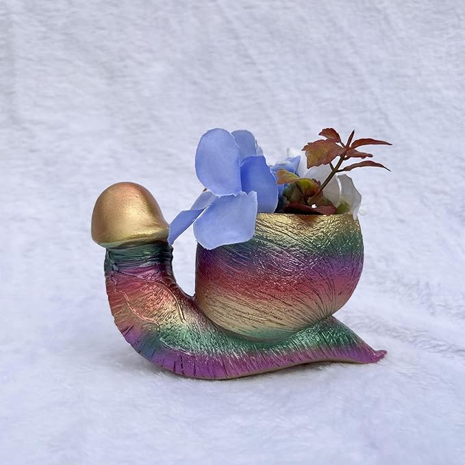 Snail Planter Turtle Planter, Vintage Retro Flower Plant pots for Indoor & Outdoor Plants, Unique Flower Pot for Succulent Plants Live, Snail Decor for Fun Planting Experience (Snail)