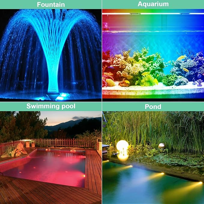 Outdoor Ground Lights 2, 46ft Pond Lights for Patio Decorations, RGB Colored Pathway Light with Music Sync, Underwater DIY Scene Modes for Pool Waterfall, Works with Alexa, Google Assistant