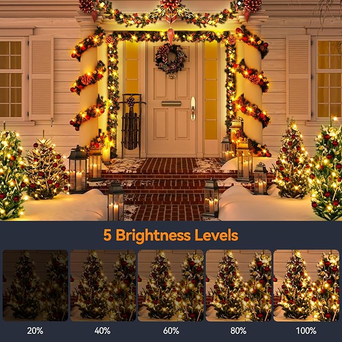 HOUHUI Fairy Lights Plug in,50Ft Warm to Cool White Indoor Outdoor String Light with Remote,8 Modes 2700K-6500K Dimmable White Fairy Twinkle Lights IP67 Waterproof for Christmas Bedroom Party Decor