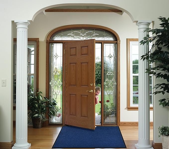 Profile Rubber Door Mat, 72x48inch, Heavy Duty, Entrance Doormat, Indoor and Outdoor, Waterproof, Easy Clean Shoe Scraper, Home Rug Welcome Mats for Entryway, Patio, Porch(Blue)