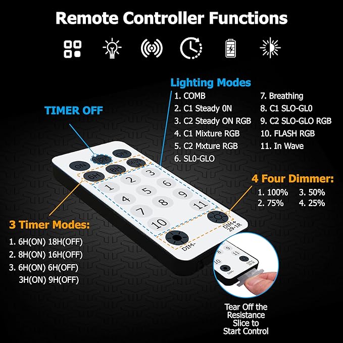 LED Christmas Tree Lights for Garden Decor, 6.6 FT 16 Lines Warm White & Multicolor String Lights with Star Topper, Christmas Ornaments Lights with Timing Function & 11 Modes Remote Control