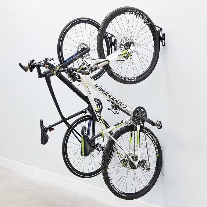 StoreYourBoard Bike Swivel Rack – Wall Mounted Garage Bike Storage, Vertical Hanger with 120° Swing Design & Stopper, Space-Saving Indoor Wall Mount – Fits Kids Bikes, BMX & More