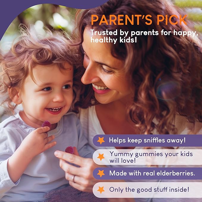 Sugar-Free Kids Elderberry Gummies with Vitamin (60 Ct)