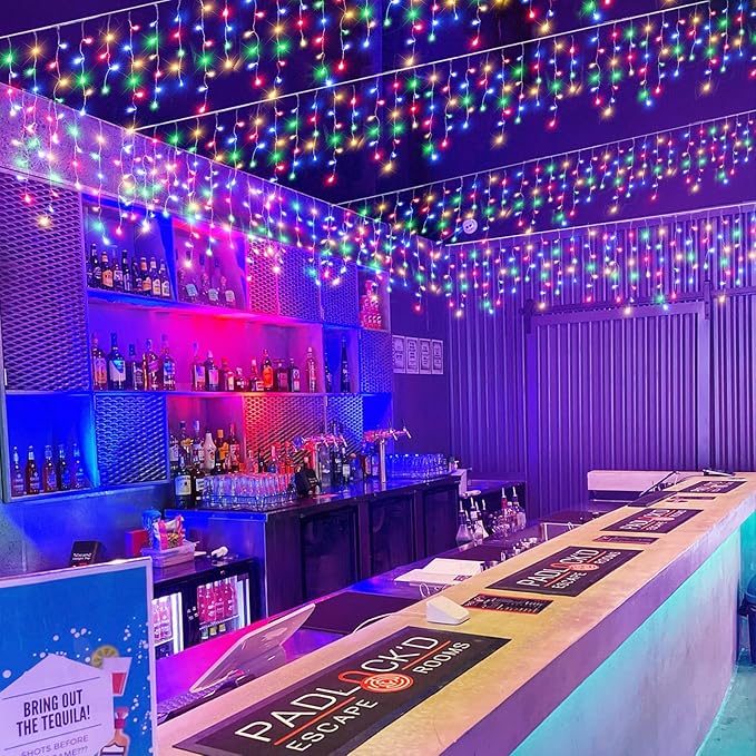 Christmas Icicle Lights Outdoor, 66ft 640 LED Icicle Lights for Outside with 8 Modes Timers, Waterproof Plug in Connectable String Light for Indoor Home Roof Yard Party Decorations, Multicolor