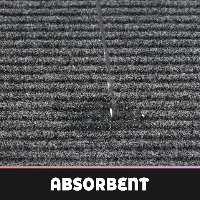 Profile Rubber Door Mat, 72x48inch, Heavy Duty, Entrance Doormat, Indoor and Outdoor, Waterproof, Easy Clean Shoe Scraper, Home Rug Welcome Mats for Entryway, Patio, Porch(Light Grey)