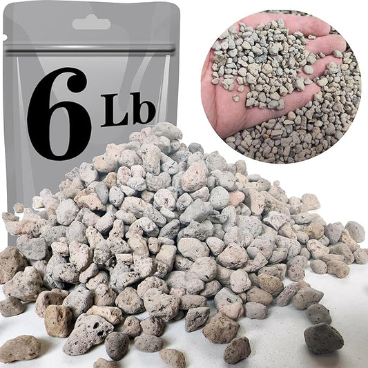 Voulosimi Garden Pumice Rock Horticultural Cactus Bonsai Succulent Soil Additive for Plants, Landscaping, Vase Fillers (1/4 inch, 6 LB)