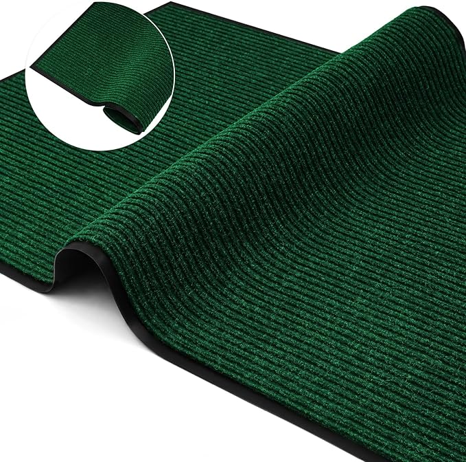 Profile Rubber Door Mat, 47x31inch, Heavy Duty, Entrance Doormat, Indoor and Outdoor, Waterproof, Easy Clean Shoe Scraper, Home Rug Welcome Mats for Entryway, Patio, Porch, Green
