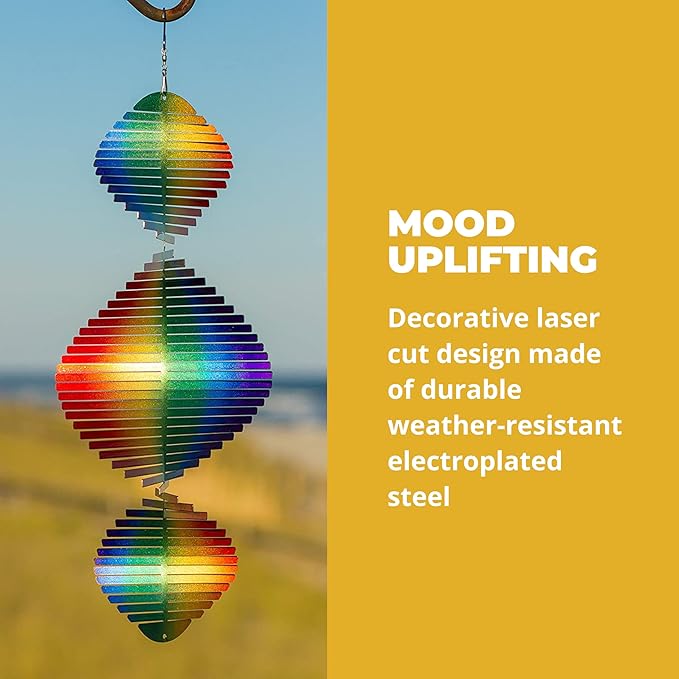 VP Home Rainbow Helix Kinetic Wind Spinner for Yard and Garden Wind Spinner Outdoor Metal Large Hanging Rainbow Decor 3D Garden Art Wind Sculpture Spinners Kinetic Art Garden Spinner