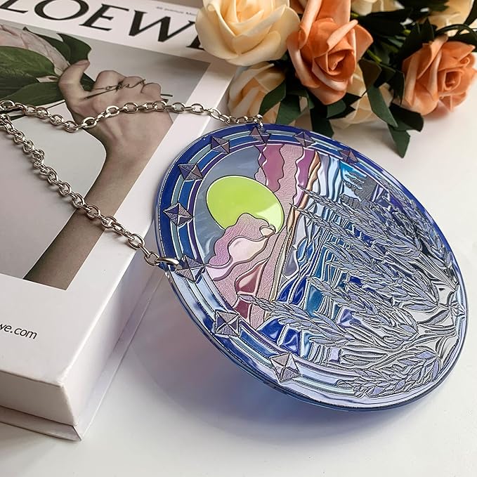 6’’ Lavender Suncatcher Stained Glass - Sun Catcher with Mountain Stained Glass Window Hanging, Suncatchers for Windows Hanging, Lavender Wall Decor, Suncatcher Gifts for Women/Friends/Lover