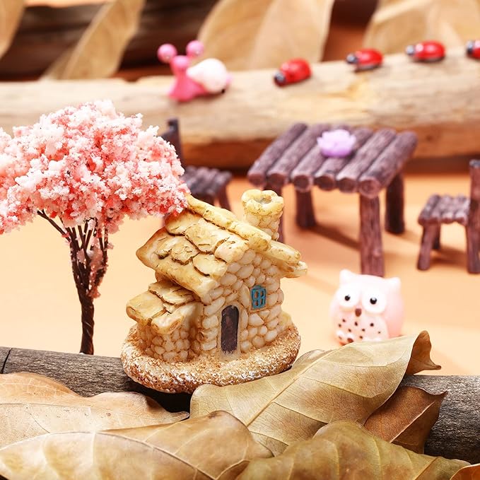 Skylety 64 Pieces Miniature Garden Accessories Mini Animals Miniature Ornament Kit Animal Figurines Miniature Micro Landscape Accessories for Dollhouse Decoration Plant House Decor