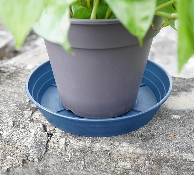 Plant Saucer 14 Inch 4 Pack 6 8 10 12 14 16 18 20 25, Plastic Plant Trays for Pots，Extra-Deep Plant Water Dray Tray, Bird Bath Bowl, Heavy Flower Plant Saucers Indoors and Outdoor No Holes