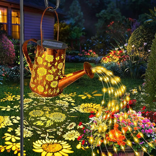 Solar Watering Can Lights, Sunflower Mother's Day Gifts for Women Mom Grandma Birthday, Large Hanging Solar Lantern Waterproof Outdoor Garden Decorations for Yard Porch Landscape Patio Pathway