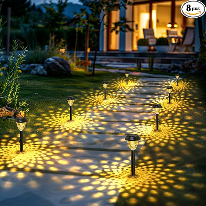 SOLPEX Solar Lights for Outside,8 Pack Solar Lights Outdoor Waterproof,Warm White Outdoor Solar Lights for Yard,Garden,Pathway,Patio and Landscape Lighting Decor