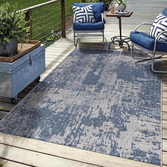 Keen Home Design Terrace Outdoor Area Rug - 12x15 Washable Indoor/Outdoor Rug for Patio, Kitchen, Balcony, Beach, Garden, Deck and Porch, Size: 12'x15'