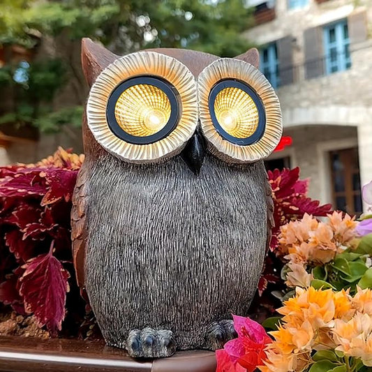 DKJOCKY Owl Gifts for Women, Solar Owl Decorations for Yard, Garden Oranments Outdoor Gardening Gifts for Birthday Christmas for Women Mom Grandma Wife