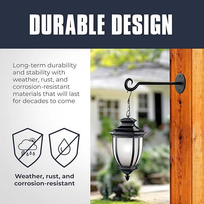 Monarch Abode Wall Mount Plant Hook Premium Metal Decorative Hanging Bracket for Plants Bird Feeders Planters Home Decor, Heavy Duty, 7.5 inch, Set of 2, White