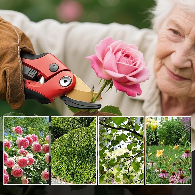 FLORA GUARD Professional Pruning Shears, SK5 Teflon-Coated Blades, Precision Garden Scissors with Non-Slip Handle, Lightweight Hand Pruner for Roses, Vines, and Shrubs