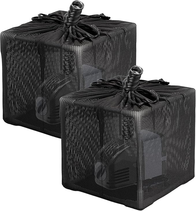 Fineday Pond Filter, Anti-Clogging Cube Outdoor Mesh Water Pump Barrier Bag Box Basket (5" x 2 Pack)