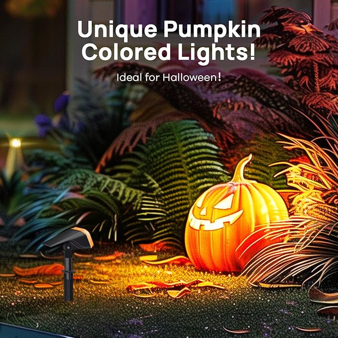 Linkind Solar Spot Lights Outdoor, Color Changing Solar Lights with 10 Lighting Modes and Waterproof IP67, Ideal for Yard, Garden Decoration (6 Pack, Multicolor)