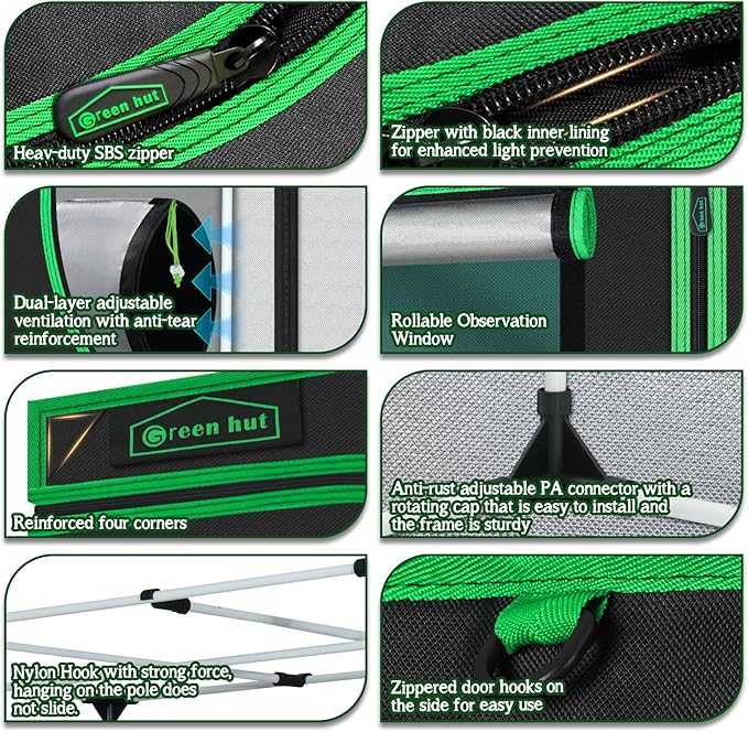 24"x36"x60"Grow Tent for Plants Mylar Hydroponic Grow Tents Indoor Grow Room for Plant Fruit Flower Veg with Removable Waterproof Floor Tray