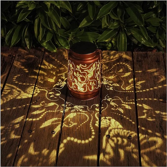 Solar Hummingbird Lanterns Outdoor Hanging Decor Lantern,Waterproof Hollow Out Metal Decorative Garden Light,Graceful Decoration for Patio,Yard,Landscape,Walkway,Festival