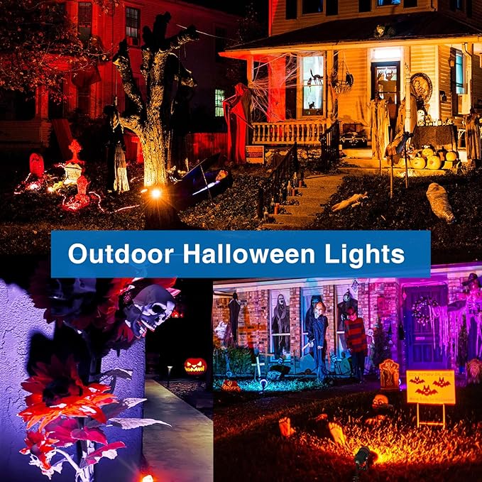 SUNVIE Christmas Spotlights Outdoor Waterproof 6W Color Changing RGB Landscape Lights with Remote Control, 2 Pack for Garden Yard Trees Decorative