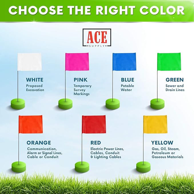 Green Marking Flags 1000 Pack - 4x5x15 Inch Green Flags for Yard - Markers For Lawn, Irrigation, Landscaping, Survey & Sprinkler Head Marking