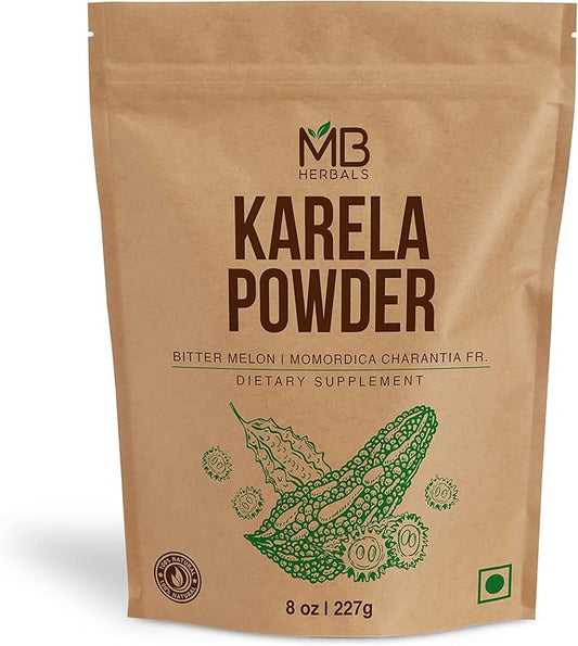 MB Herbals De-Seeded Karela Powder 8 227 Gram (0.5 lb) 100% Pure