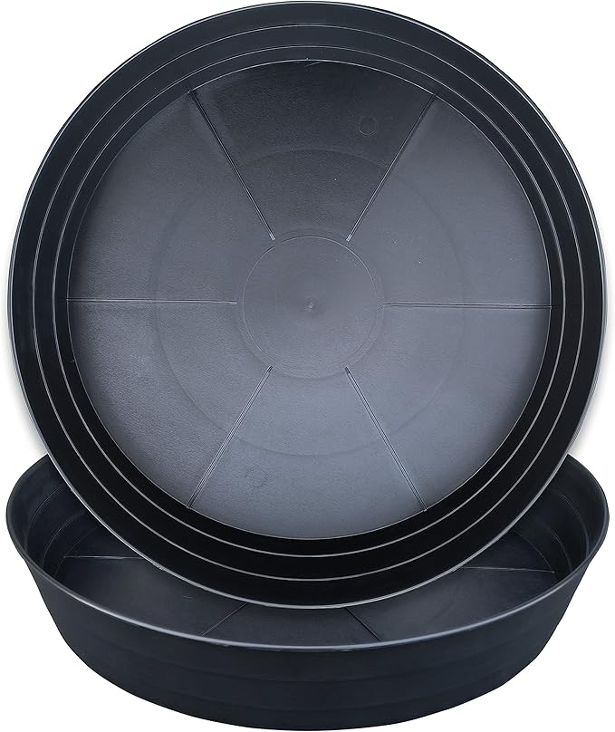 Plant Saucer 12 Inch 2 Pack 10 12 14 16 18 20 25, Plastic Plant Trays for Pots，Extra-Deep Plant Water Dray Tray, Bird Bath Bowl, Heavy Flower Plant Saucers Indoors and Outdoor No Holes