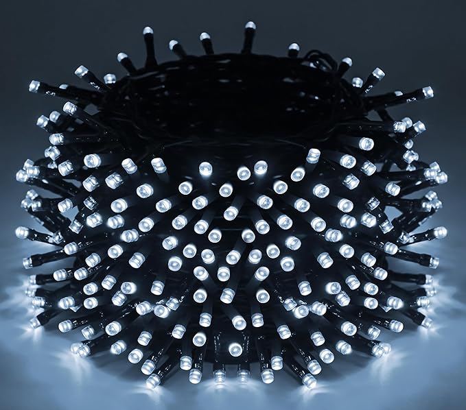 Outdoor String Lights, 600 LED 108Ft Christmas Light with Remote, 8 Lighting Modes, Powered Plug for Wedding Party Garden Tree Yard Indoor Decorations(216 Ft | White, 216 Ft)