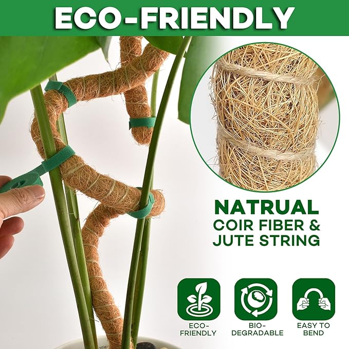 2 Pack Moss pole - 46 Inch Moss Pole Indoor - Monstera Plant Support - Plant Stakes for Indoor Plants - Plant Stiks support Tall - Moss Pole for Climbing Plants support - Monstera Pot - Moss Poles