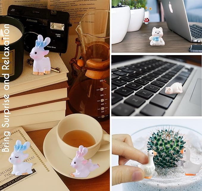 Mini Resin Animals Variety Pack to Hide for Prank Tiny Resin Animals Bulk 100 PCS Figurines for Miniature Fairy Garden Accessories, Cake Topper Decor, Birthday Gift, Party Favors