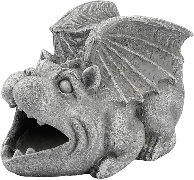 Elenon Gargoyle Decorative Gutter Downspout Extension Statue, Gutter Guardian Rain Downspout Extender, Garden Splash Block Outdoor Sculpture for 3" × 4" Down Spouts Decor
