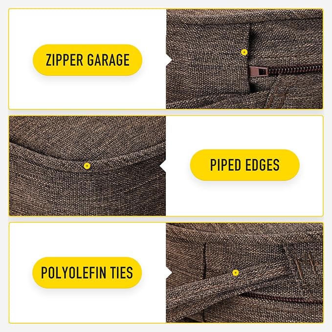 SUNROX Gel Memory Foam Chair Cushions, FadeShield Water-, Stain-Resistant Durable Reversible Seat Cushion Pads with Ties for Indoor/Outdoor Kitchen Dining Office 17"x16" Set of 6, Heather Chestnut