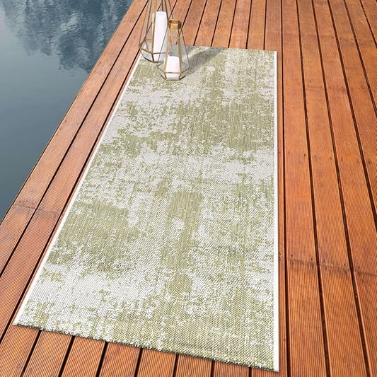 Keen Home Design Terrace Outdoor Runner Rug - 2x8 Washable Indoor/Outdoor Rug for Patio, Kitchen, Balcony, Beach, Garden, Deck and Porch, Size: 2'2"x7'7"