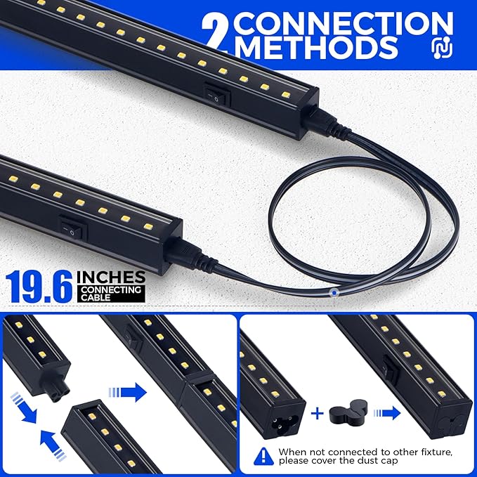 Barrina T5 Plant Lights for Indoor Growing, 3FT 128W (8 X 16W) Led Grow Light with Magnetic Design, Full Spectrum Grow Light Strip with Black Cover, Plug and Play, 5000K, 8 Packs