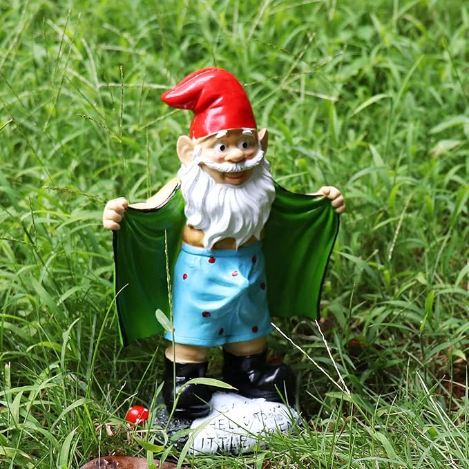 Tirifer 8.3inch/21cm Big Size Garden Gnome, Polyresin Outdoor Sculpture Gnome Statue Garden Figurine Art Garden Decoration for Lawn Yard Balcony Porch Patio