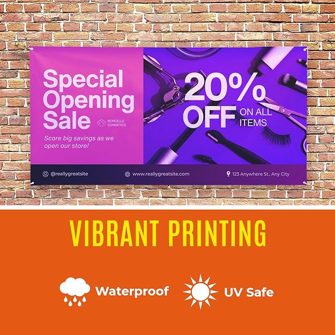 Personalized Passion Vinyl Banner 6' x 4' - Customized Banner for Business, Graduation, Birthday Parties - Indoor/Outdoor Use - Full Color 13oz Vinyl Custom Signs with HD Printed Text, Photos