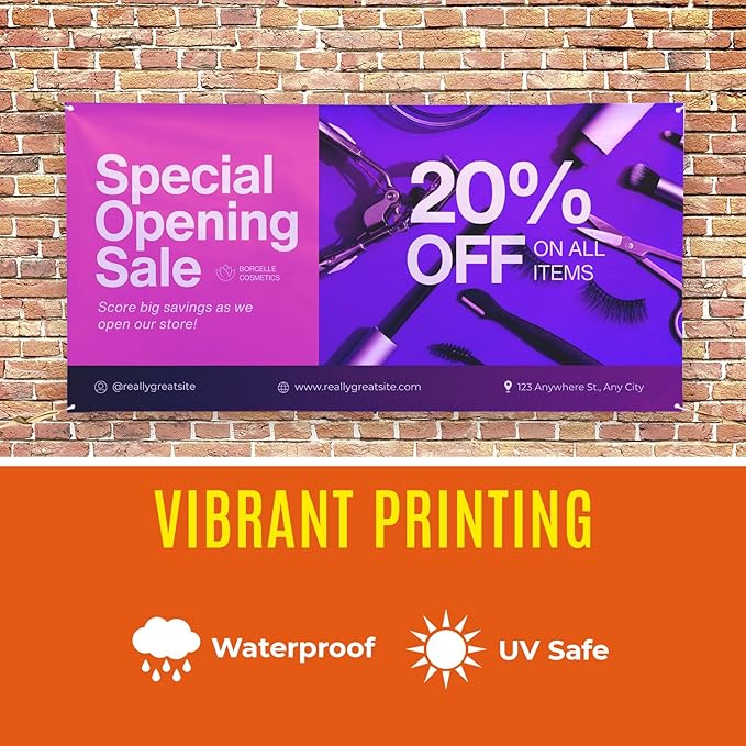 Personalized Passion Vinyl Banner 2' x 5' - Customized Banner for Business, Graduation, Birthday Parties - Indoor/Outdoor Use - Full Color 13oz Vinyl Custom Signs with HD Printed Text, Photos