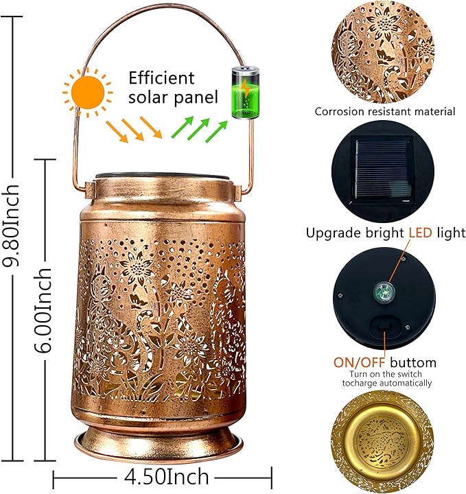 KY&BOSAM Pet Dog Memorial Solar Lights Outdoor Garden Decor Solar Lanterns Outdoor Waterproof Metal Light Memorial Gift, Pet Loss, Pet Sympathy, Thoughtful Dogs and Cats Remembrance, Bereavement Gift