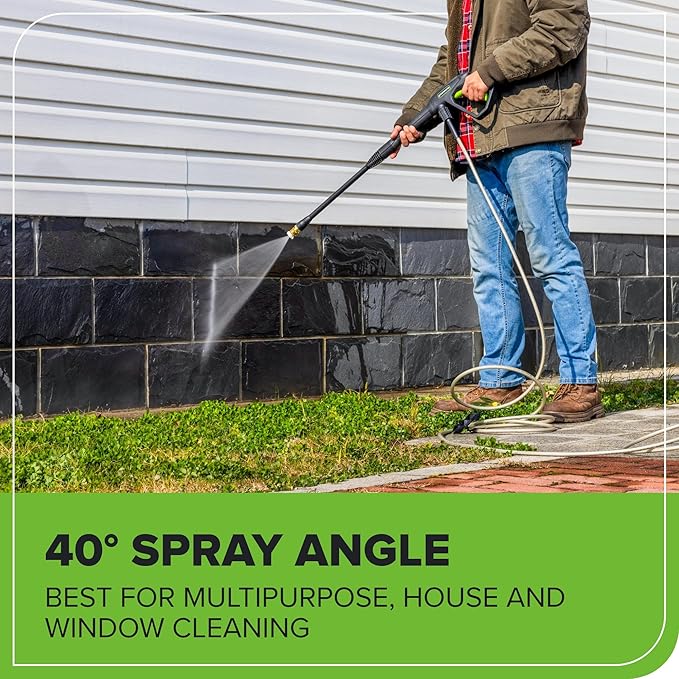 Greenworks 1900 PSI (SGS Certified) 1.2 GPM 13Amp Portable Compact Electric Pressure Washer, Power Washer for Cars, Driveways, Patios, Patio Furniture & Around Pools